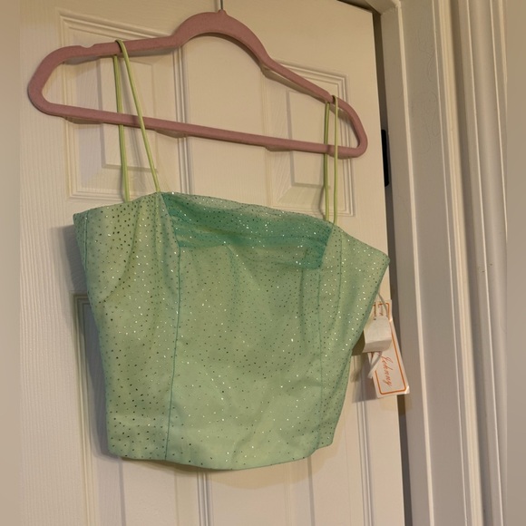 Dave & Johnny Tops - Dave & Johnny NWT Lace Up Back (no String) Y2K Green/blue Top Size 9/10